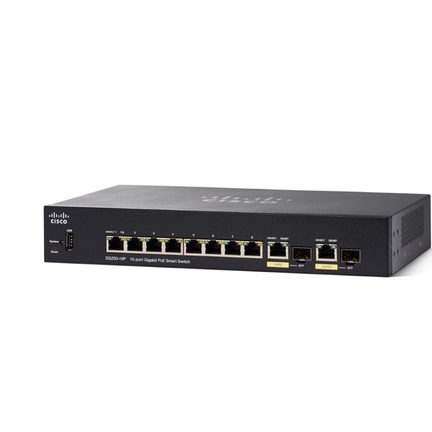 Switch Cisco SG250-10P-K9 10-Port Gigabit PoE+