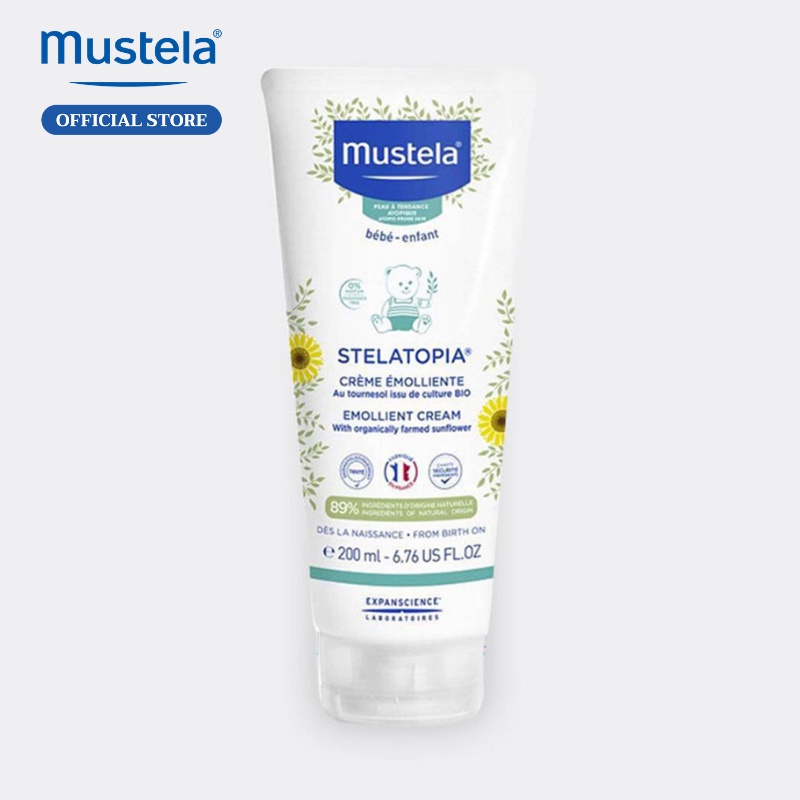 Kem Dưỡng Da Mặt Và Cơ Thể Cho Trẻ Sơ Sinh &amp; Em Bé Da Chàm Thể Tạng Mustela 200ml