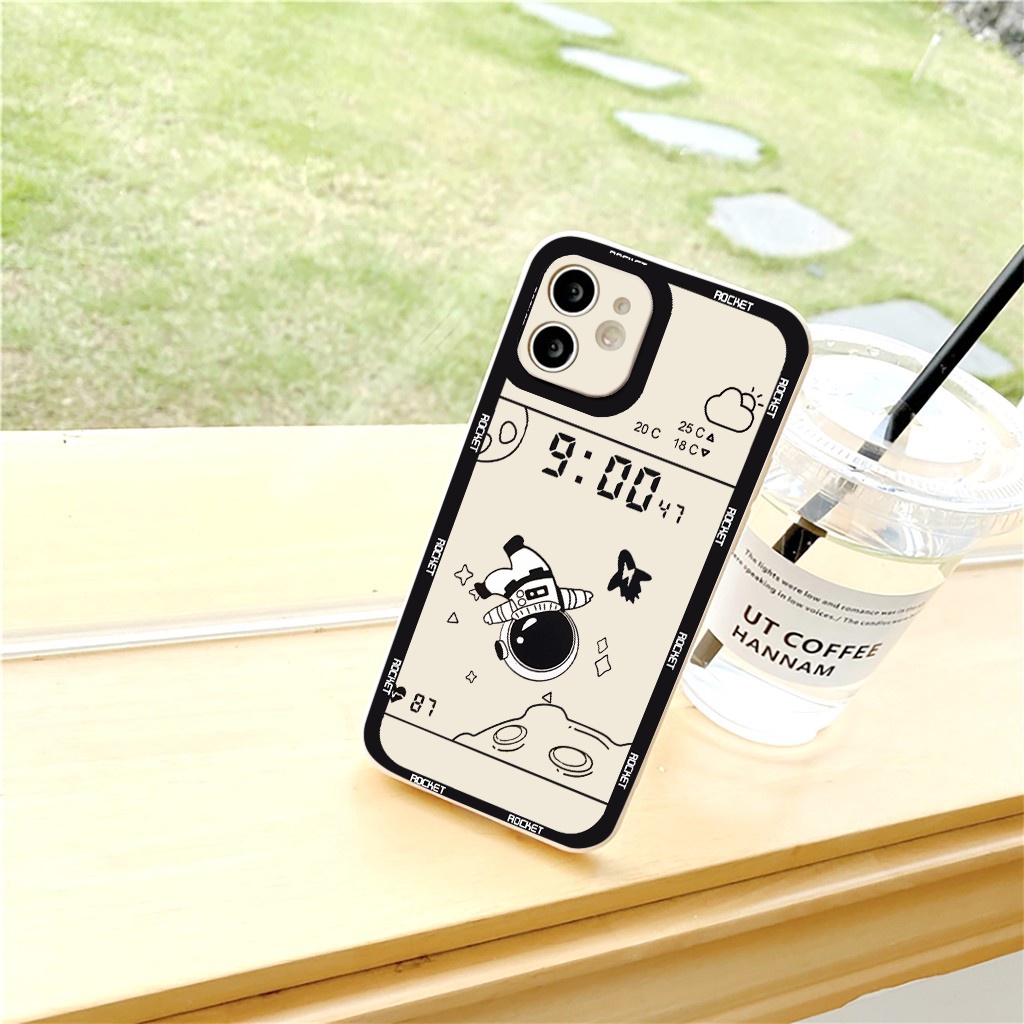 Ốp iphone - Ốp lưng iphone cạnh vuông viền camera phi hành gia thời tiết dành cho ip 6 đến 14promax - ng147