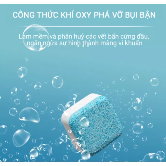 Hộp 12 Viên Tẩy Vệ Sinh Lồng Máy Giặt, Sủi sạch vi khuẩn, Tẩy Sạch Cặn Bẩn Lồng Giặt