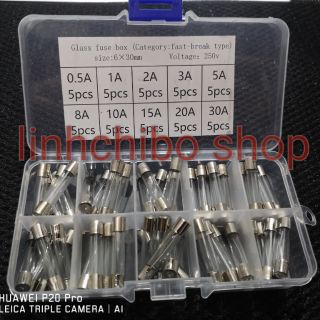 Hộp 50 cầu chì 6x30 các loại
