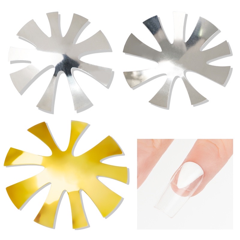Khuôn French cắt bột đắp móng hình chữ V; oval; tròn