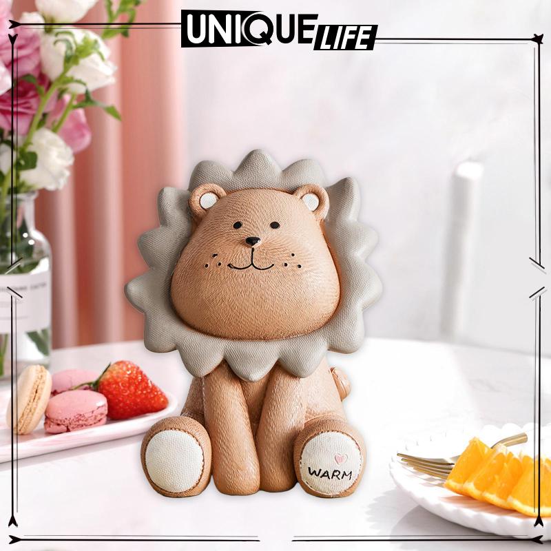 Hộp Đựng Tiền Tiết Kiệm Hình Sư Tử Trang Trí Sinh Nhật Màu Xám S 4