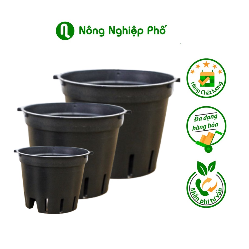 Chậu trồng cây, chậu nhựa cứng tròn nhiều kích thước đa dạng cho kiểng lá