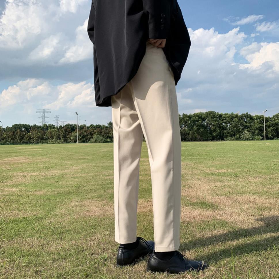 [Tiền Nào Của Đấy]Quần Vải Baggy Nam Màu Kem Vải Co Giãn Không Xù Phong Cách Hàn Quốc-V01 | BigBuy360 - bigbuy360.vn