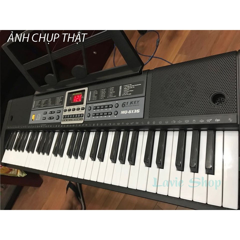 Đàn Piano Điện Đàn Organ Electronic Keyboard Đàn 61 Phím Dành Cho Người Lớn Học Kèm Mic, Sạc, Giá Đỡ VT161