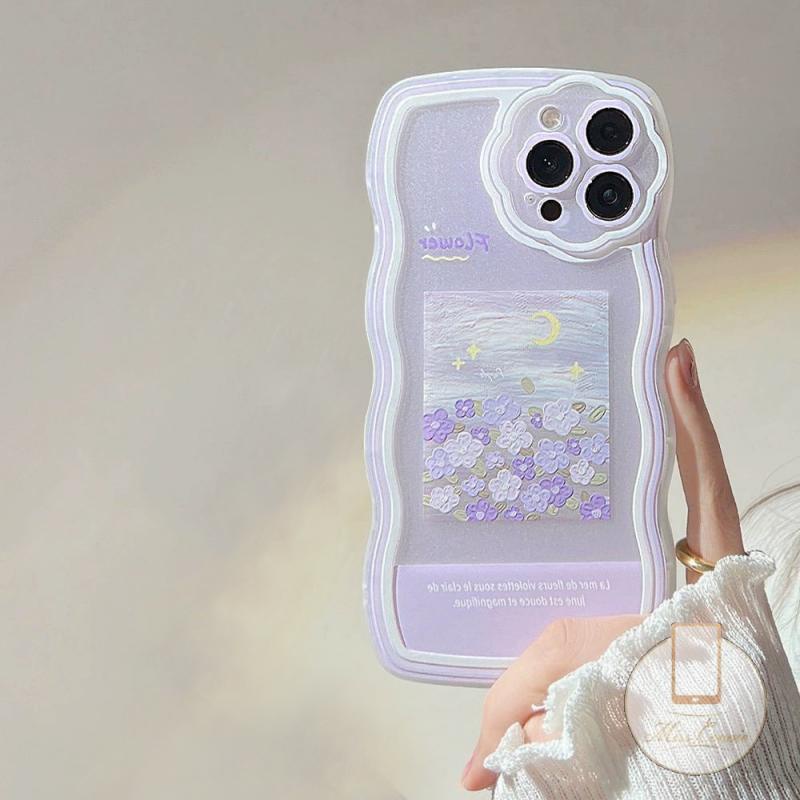 Ốp Điện Thoại Mềm Hình Hoa Tím Cho iPhone 11 12 13 Pro MAX XR 6 6s 7 8 Plus SE 2020 X XS MAX