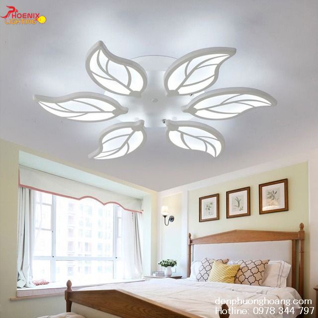 Đèn Ốp Trần Cánh Lá Tuyệt Đẹp - Điều Khiển Từ Xa - 3 Chế Độ Ánh Sáng