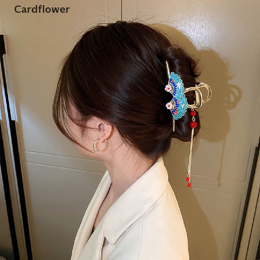 < Cardflower > Kẹp Tóc Tua Rua Hình Cá Mập Hoa Cao Cấp Phong Cách Trung Hoa Cổ Điển Cá TíNh Cho Nữ