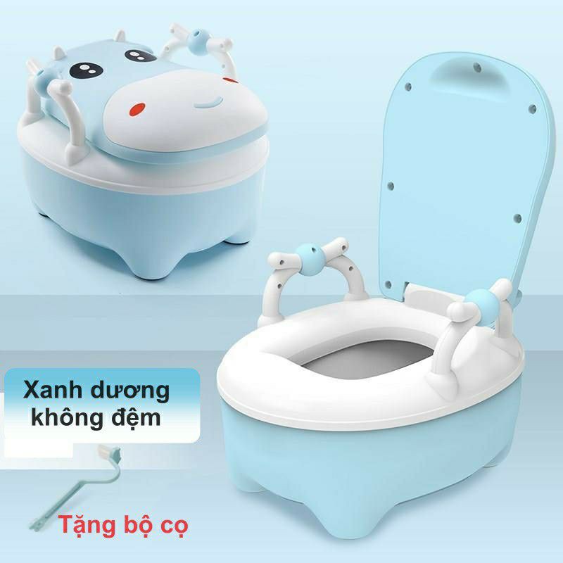 [ Tặng kèm cọ vệ sinh] Bô vệ sinh hình con bò sữa cho bé yêu