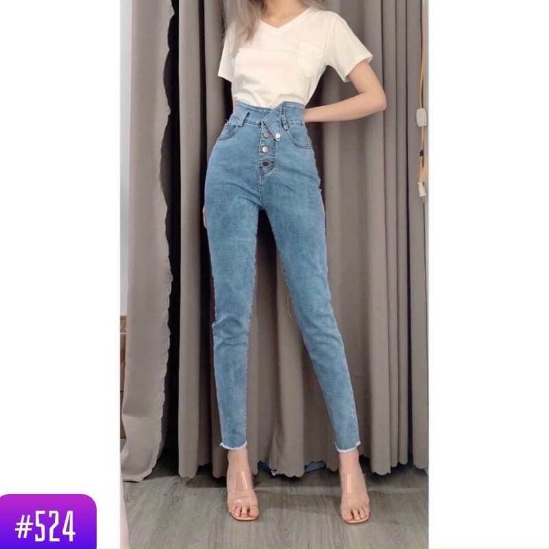 Quần jean giãn Skinny 4 nút lưng kiểu mã MK03, hình thật ảnh chụp sàn