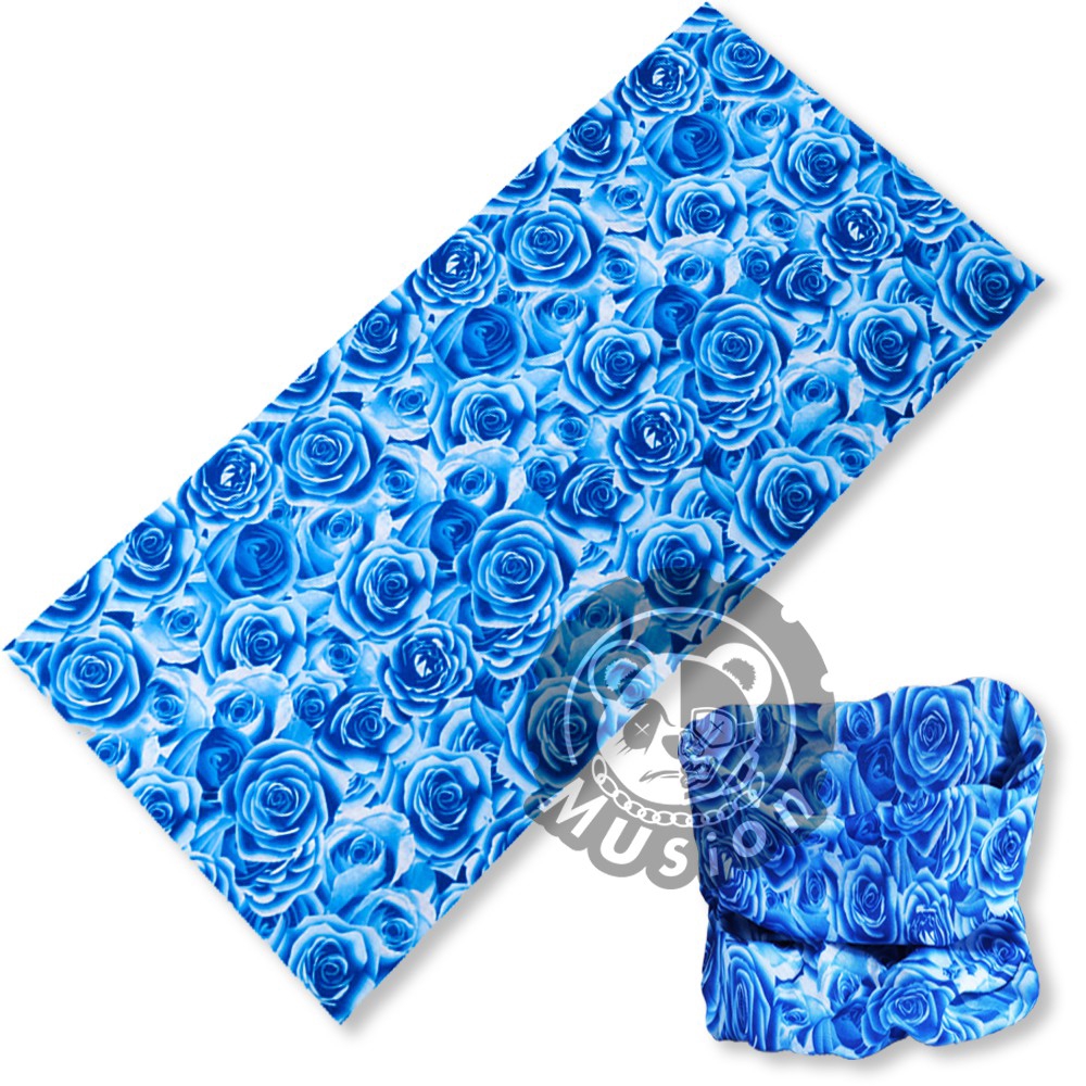 Light Blue Roses Khăn Đa Năng Đi Phượt Chống UV Chống Bụi