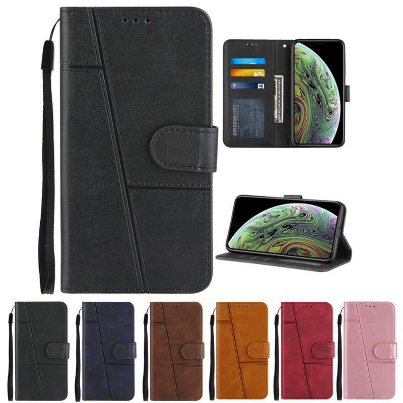 Samsung Galaxy A21s A10 M10 A11 A31 Simple style Solid color Phone Casing Advanced business Flip PU Leather Cover Stand Support Wallet Case