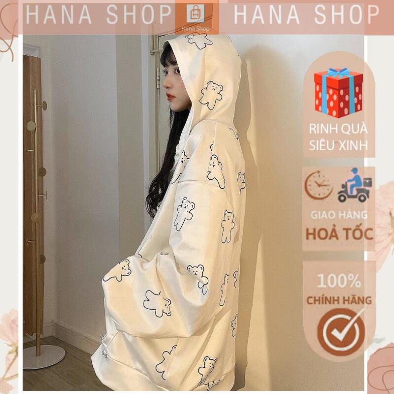 [Hàng Cao Cấp] Áo Hoodie Nỉ Nữ Hình Gấu Trắng , Unisex Khóa Kéo Kèm Mũ G023 | BigBuy360 - bigbuy360.vn