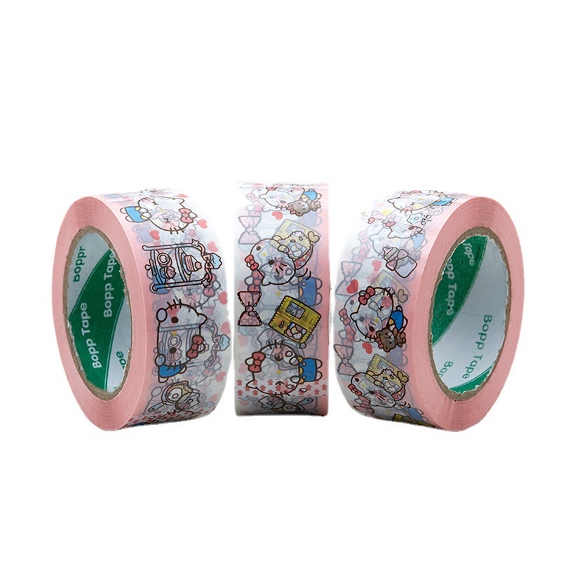 Cuộn băng keo 100m hello kitty gói hàng trang trí, băng dính hoạt hình đóng hàng/ washi tape tại nguyễn gia group quận 5