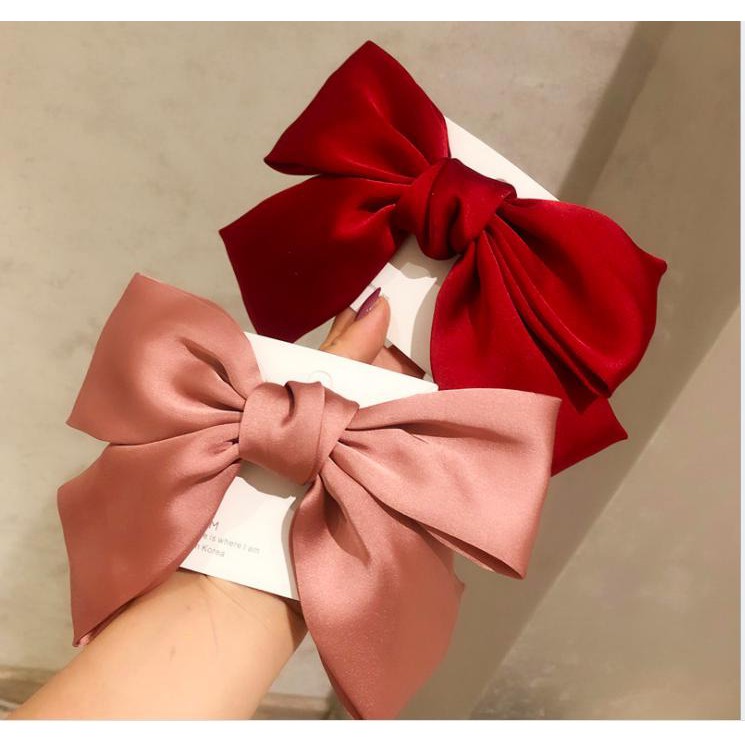 Kẹp tóc nơ bản to phong cách Hàn Quốc