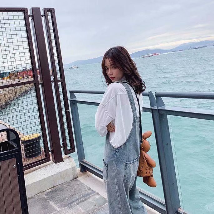 Quần Yếm Denim Dáng Rộng Thiết Kế Mới Thời Trang Mùa Hè Dành Cho Nữ