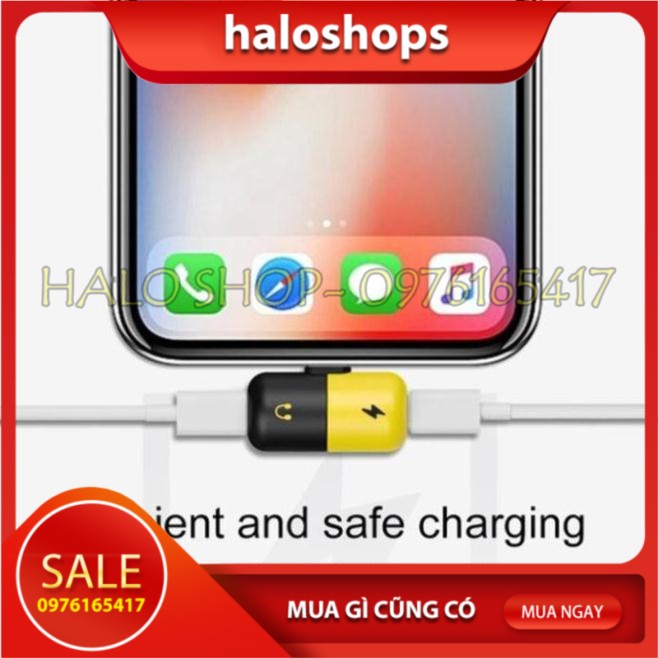 Jack Chia Sạc Và Tai Nghe Cổng Lightning Mini Cho IP 7,8,X Hình Viên Thuốc