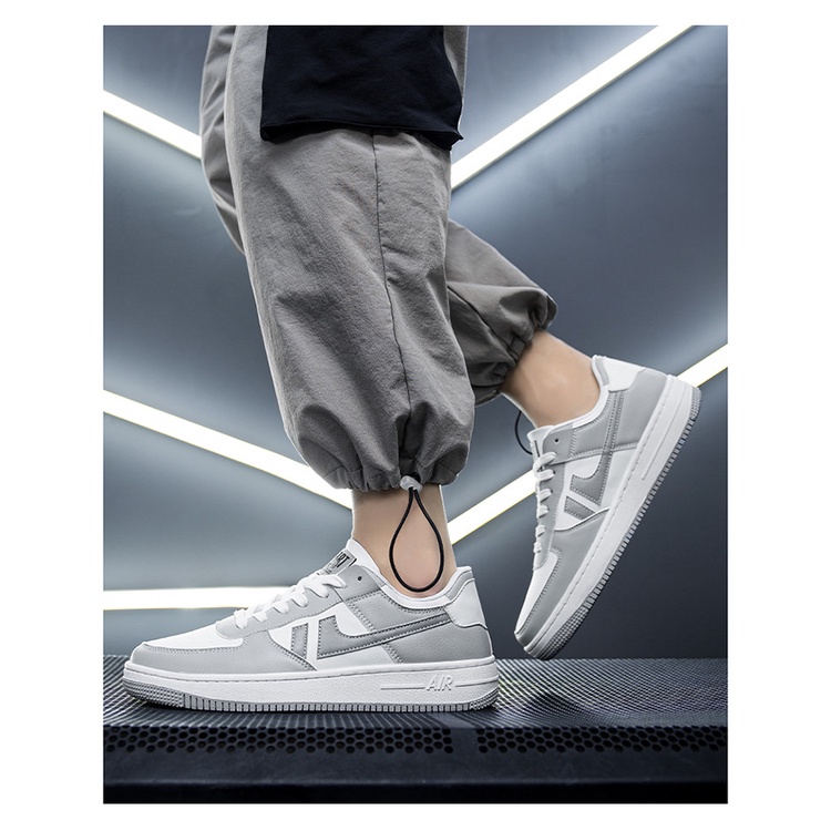 Giày thể thao nam Giày Sneaker Nam Phong Cách Mới Chất Liệu Da Kết Hợp Vải Mềm Đế Cao Su Non Đi Êm Chân hottrend2022