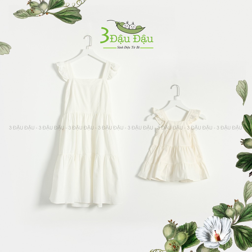 Đầm Cánh Tiên Mẹ & Bé Siêu Xinh, Siêu Đáng Yêu chất Linen Hàn Cao Cấp-SB33-34