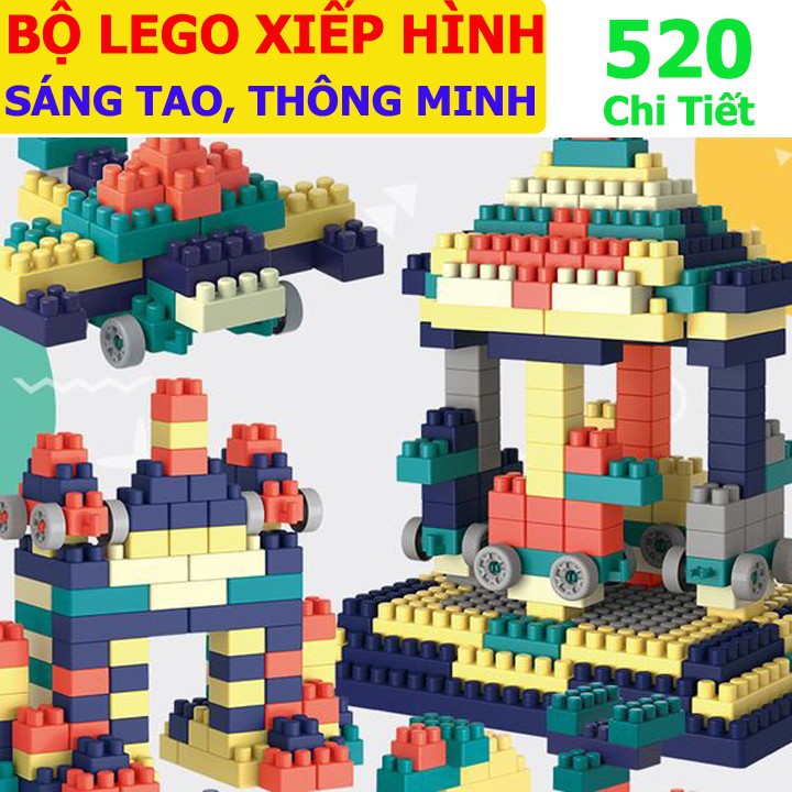 Lego 520 chi tiết mẫu mới 2020 - Bộ lắp ráp mô hình sáng tạo cho bé trai và bé gái thỏa sức sáng tạo vừa học vừa chơi
