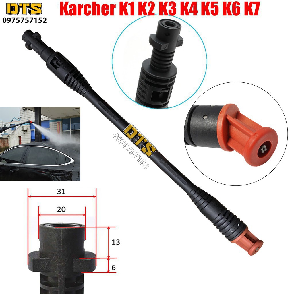 Ống phun chỉnh góc xoay 360 độ, kiêm béc phun cho máy rửa xe cao áp Karcher K1, K2 - K7, xịt gầm xe, nóc xe ô tô