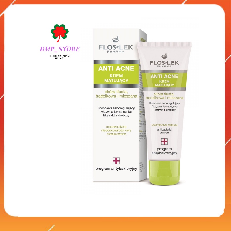 Kem kiểm soát dầu và điều tiết nhờn Floslek Anti Acne Mattifying Cream 50ml