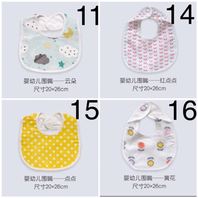 Yếm xô sợi tre Muslin tree cho bé (p1)