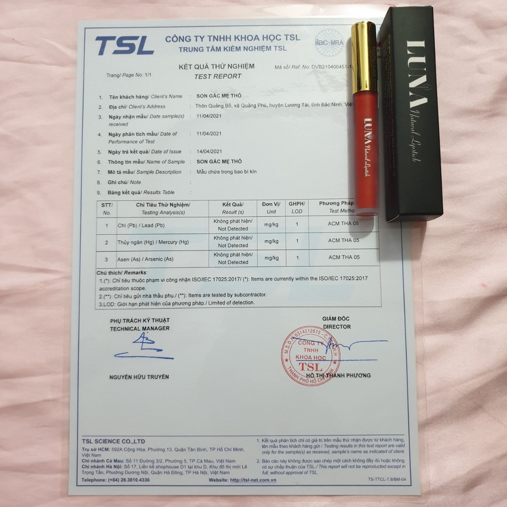 - Son Kem Không Chì - Son Handmade LUNA Nắp Vàng - Kháng Nước