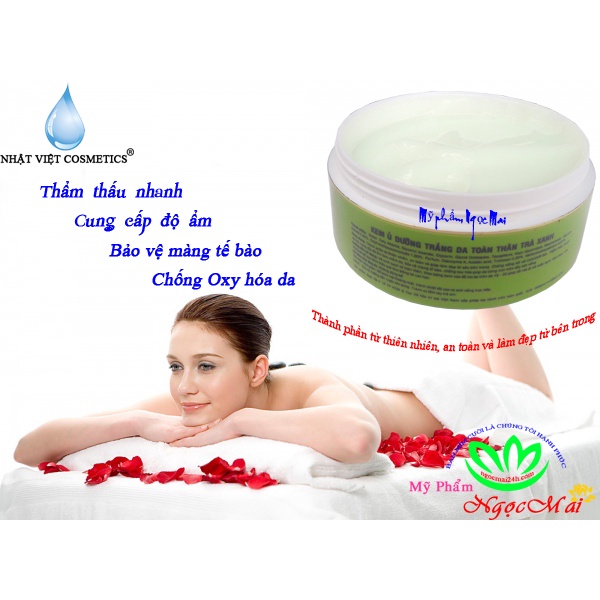 Kem ủ dưỡng trắng da toàn thân Trà xanh NHẬT VIỆT COSMETICS - 150g