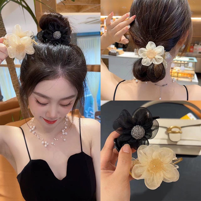 Kẹp Tóc Nơ Đính Đá 3 Phong Cách Hàn Quốc Cho Nữ