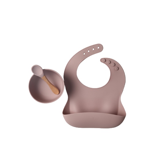 set ăn dặm silicon cao cấp mẫu mới (bát, yếm, thìa) cho bé