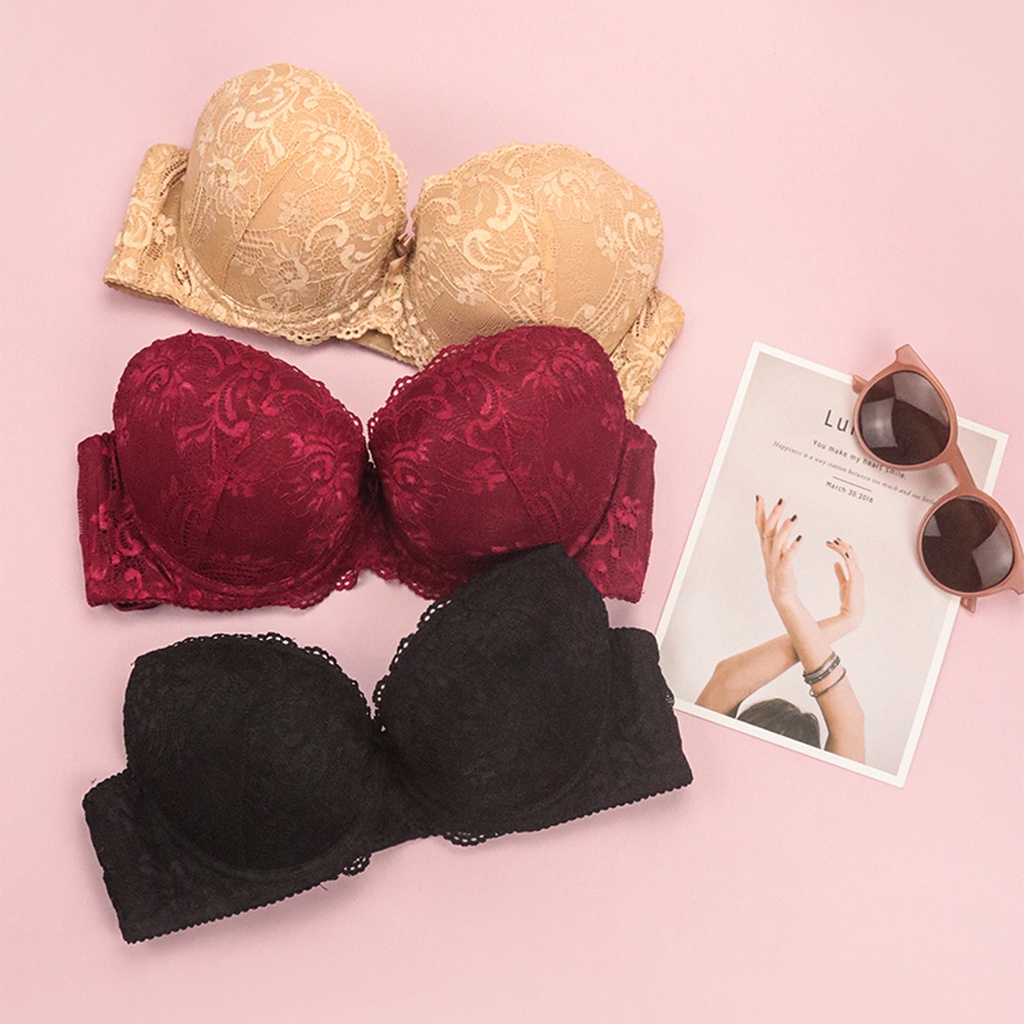 Áo Lót Nữ Ren Nâng Ngực Luperi Sp858 Có Gọng Siêu Bền Bản 2 Móc Chắc Chăn Phù Hợp Với Ngực Vừa Và To