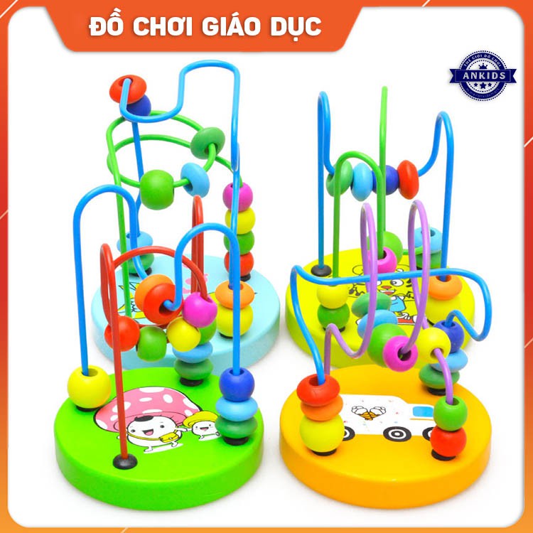 luồn hạt mini bằng gỗ - đồ chơi gỗ