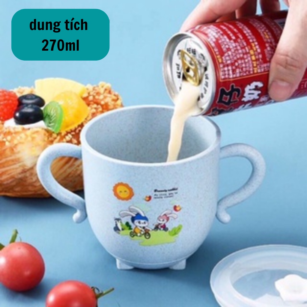 Bình uống nước cho bé, Cốc uống nước lúa mạch kèm ống hút 27ml