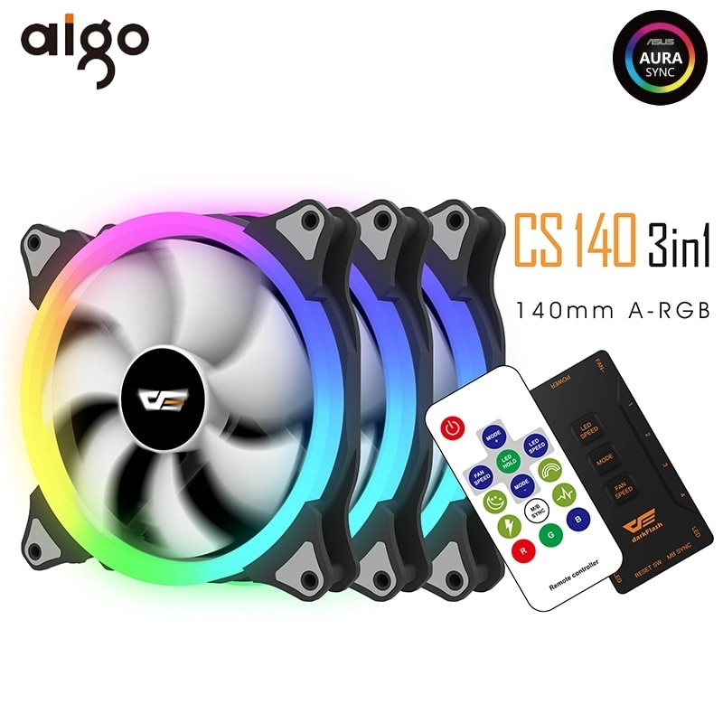 Quạt tản nhiệt Aigo CS140 có đèn led 140mm hoạt động im lặng