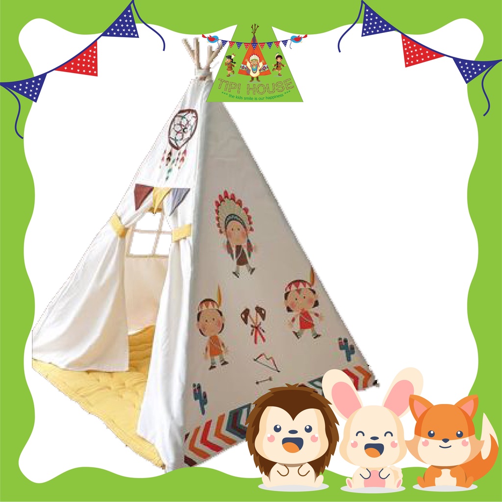 Lều vải hình 3 bé thổ dân  TP02 1.5m x 1.2m x 1.2m