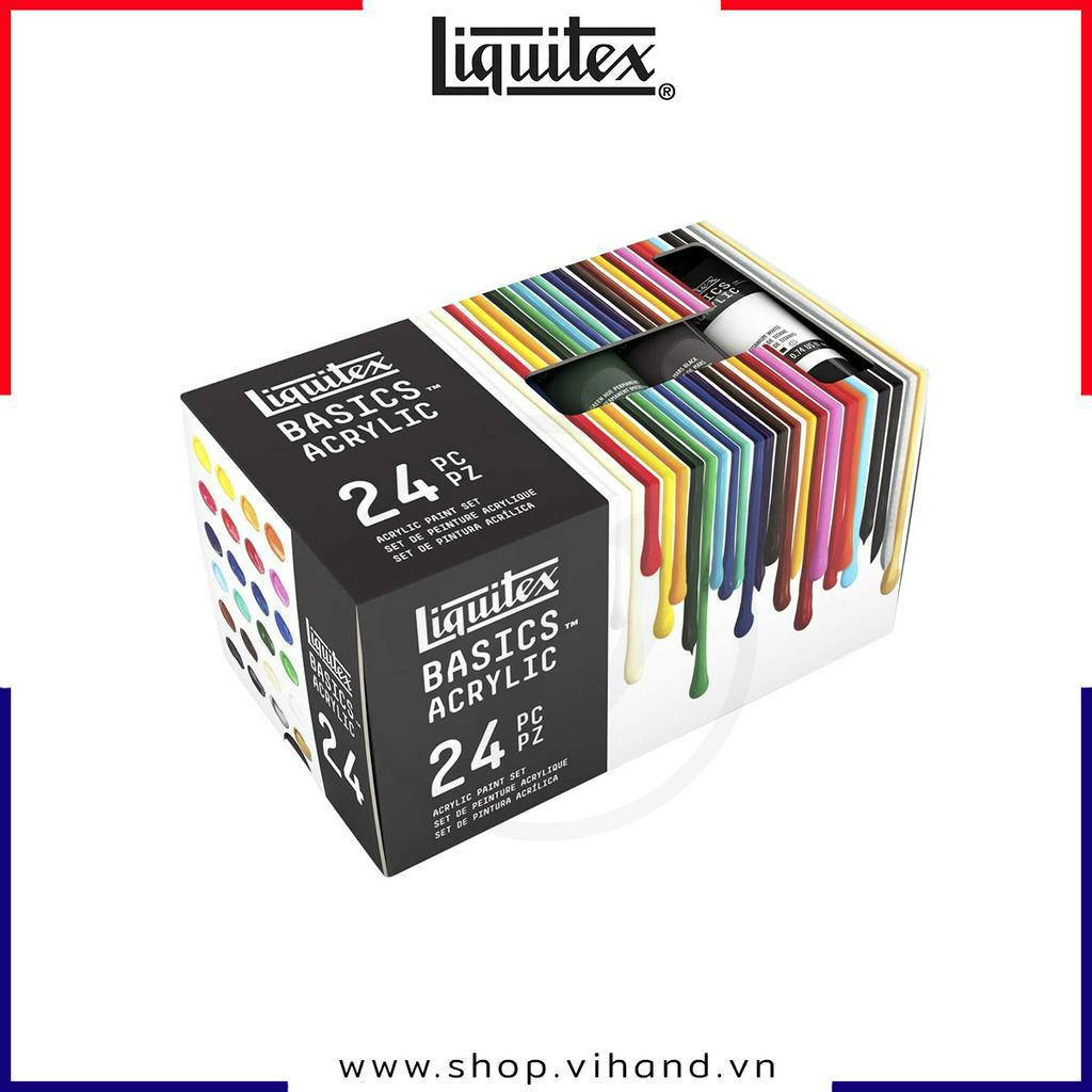 Hộp 24 tuýp màu vẽ phổ thông nhập khẩu Liquitex Acrylic Basics – 22ml
