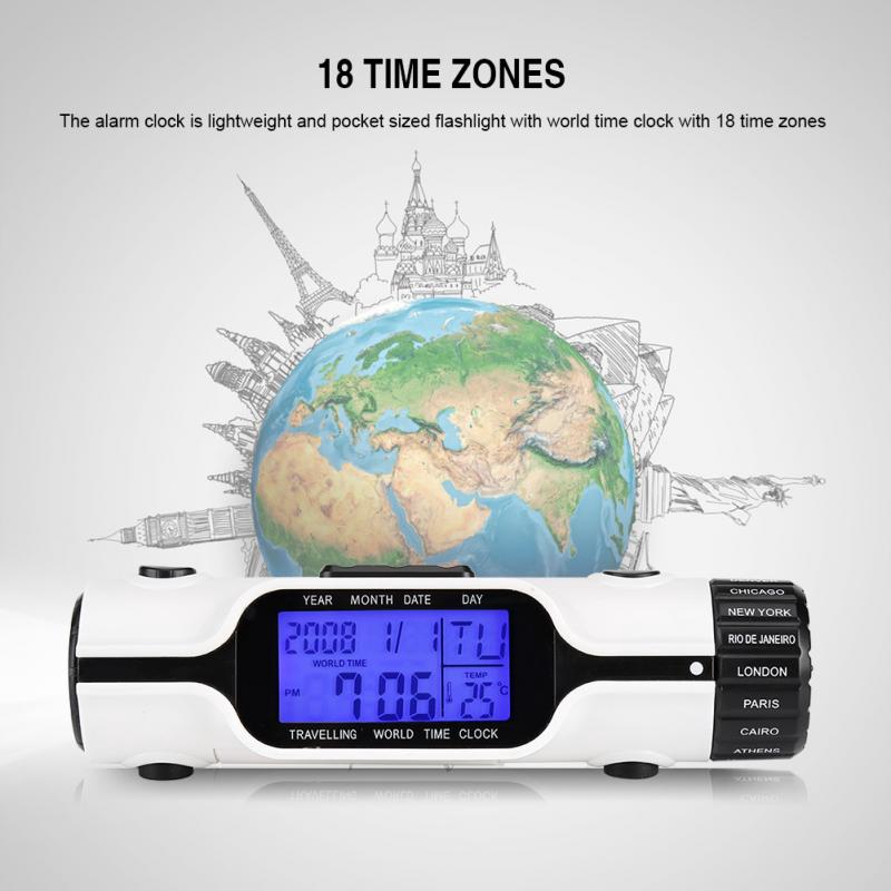 Magicstore LED Digital World Time Travel Alarm Clock Outdoor