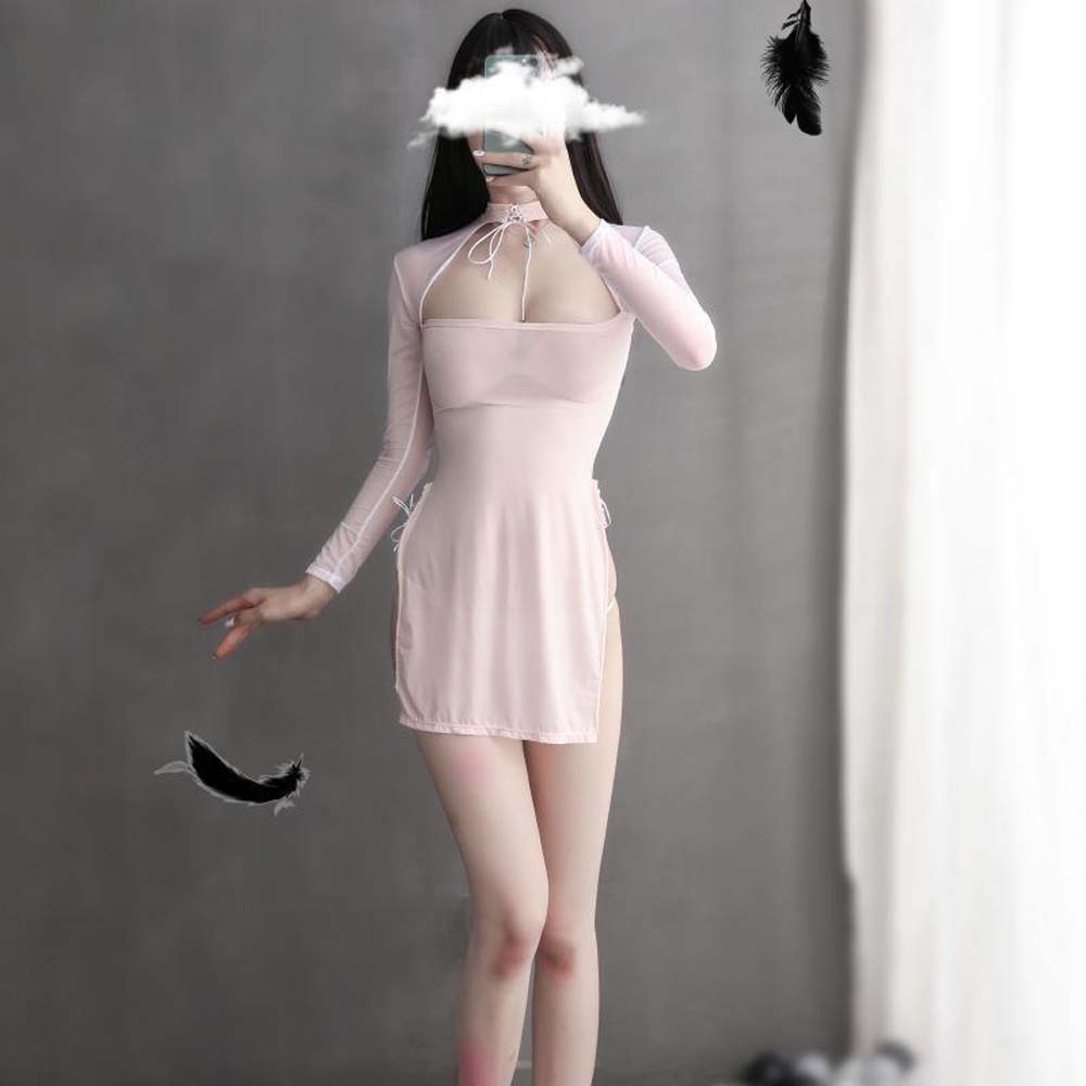 Đầm Ngủ Kiểu Sườn Xám Xẻ Tà Gợi Cảm Cho Nữ