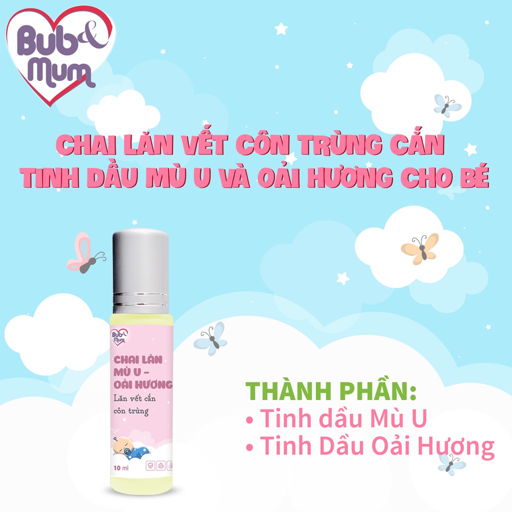 Chai lăn tinh dầu cho bé Mù U và Oải Hương 10ml BuB&MuM