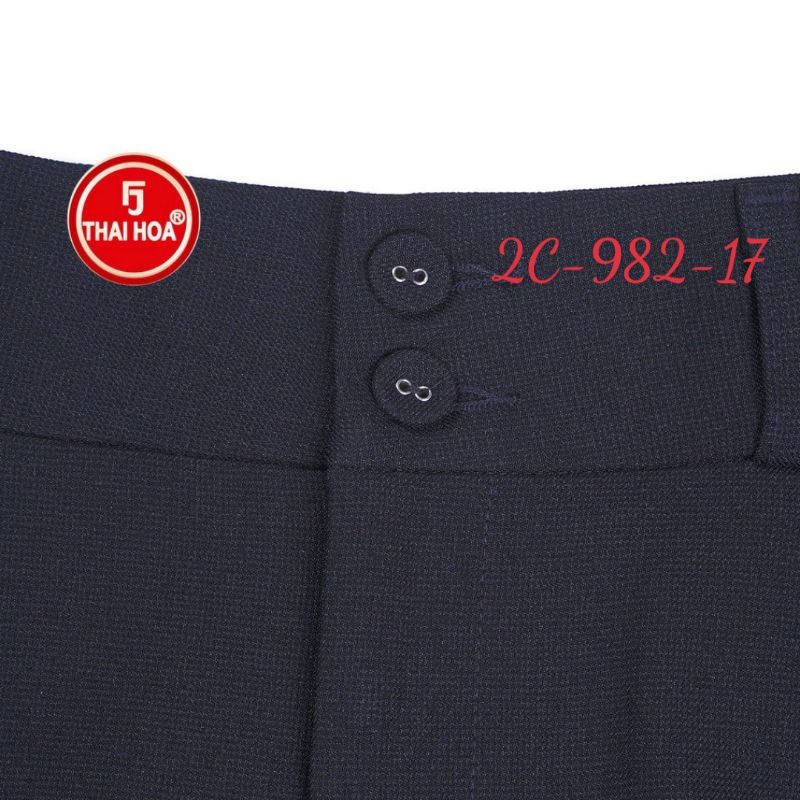 Quần tây Thái Hòa 9 tấc lưng cao 2 ly chìm màu đen 2C-982-17