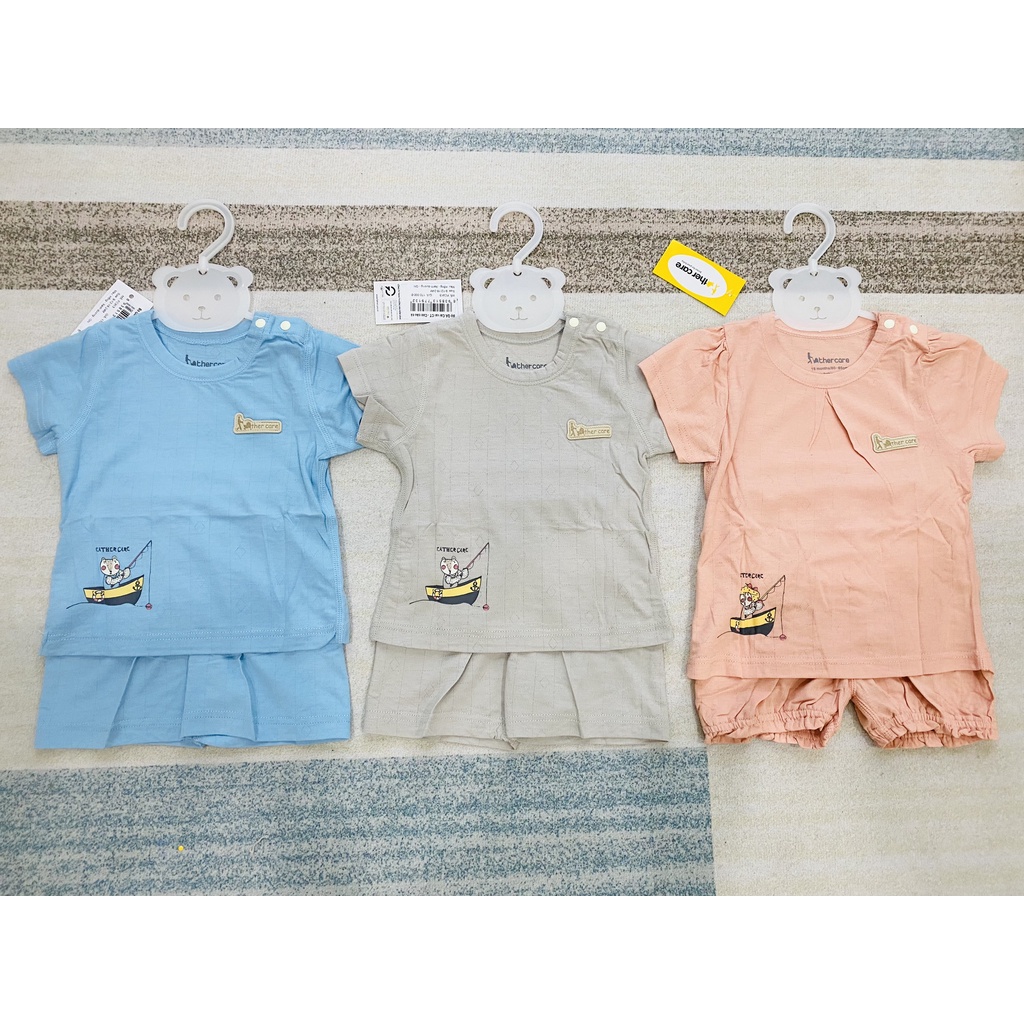 Bộ cộc tay cài vai/bổ trụ họa tiết vải modal Father care cho bé