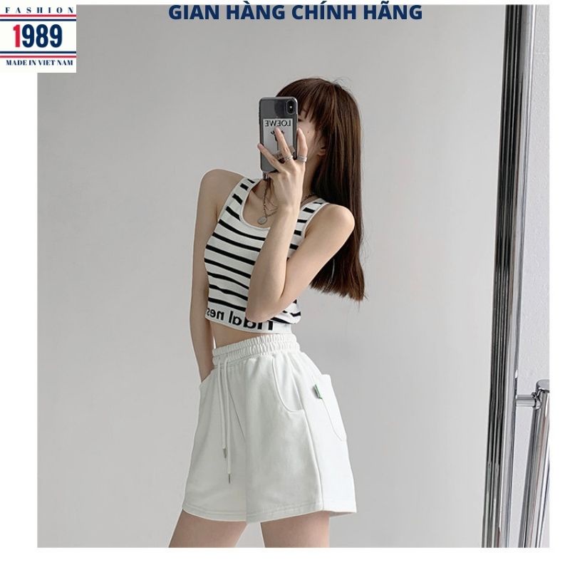 Quần short đùi nữ thể thao FA -cạp chun chất cottong ulzzang -PHƯƠNG VŨ 1989