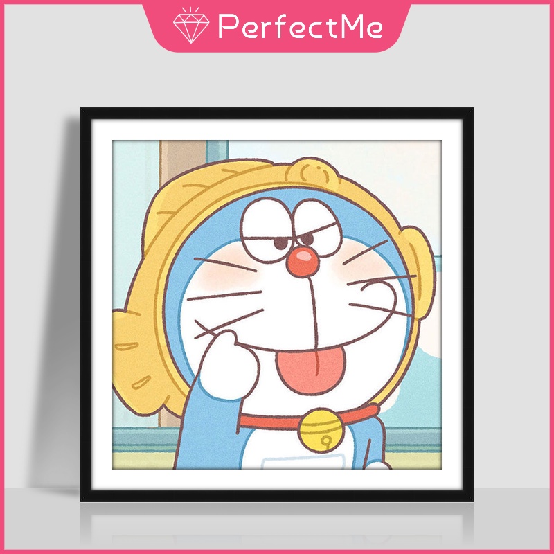 (Hàng Có Sẵn) Bộ 1 Tranh Đính Đá Tự Làm Hình Doraemon Trang Trí Nhà Cửa 30 X 30Cm