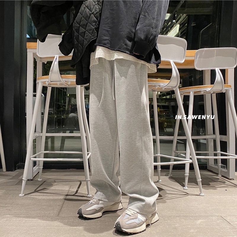Quần ống rộng màu sắc đơn giản thời trang mùa thu cho nam