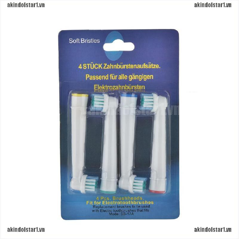 Set 4 Đầu Bàn Chải Đánh Răng Điện Eb17-4 Thay Thế Cho Braun Oral