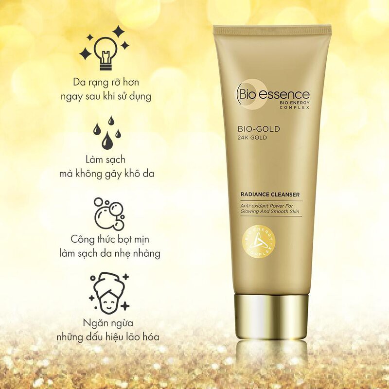 Sữa Rửa Mặt Bio-essence Tinh Chất Vàng Ngăn Ngừa Lão Hoá Da 24K Bio Gold Skin Awakening Cleanser 100g
