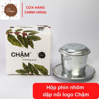 Hộp phin nhôm dập nổi logo Chậm