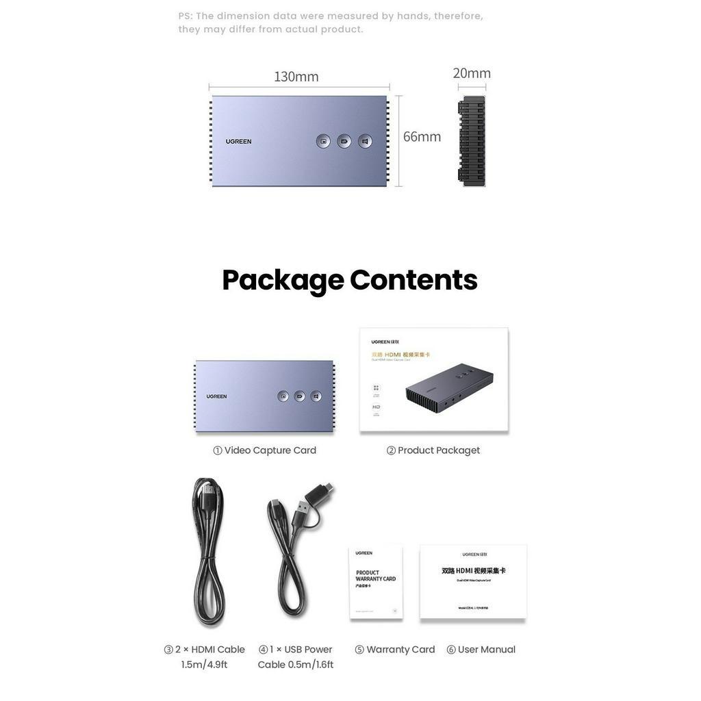 Thiết bị ghi hình Ugreen 80688 CM541, hỗ trợ Livestream Capture HDMI 4K Chính Hãng